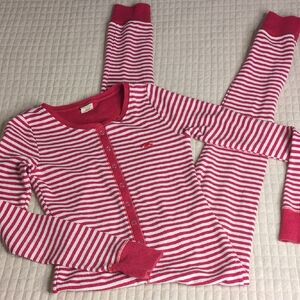 Hollister Red & White Striped One Piece Pajamas